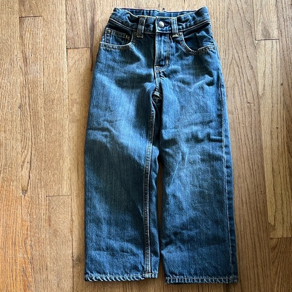 GAP Blue Relaxed Fit Jeans Plaid Lined 4T - Picture 2 of 6